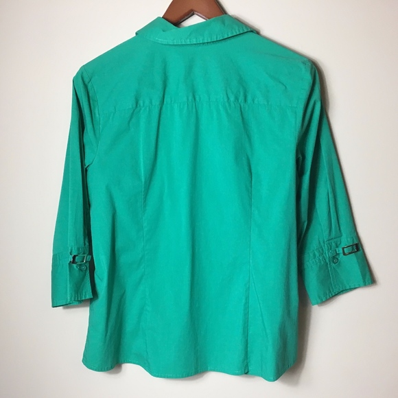 Jennifer & Grace Petite Cotton Button Down Shirt - Picture 3 of 5